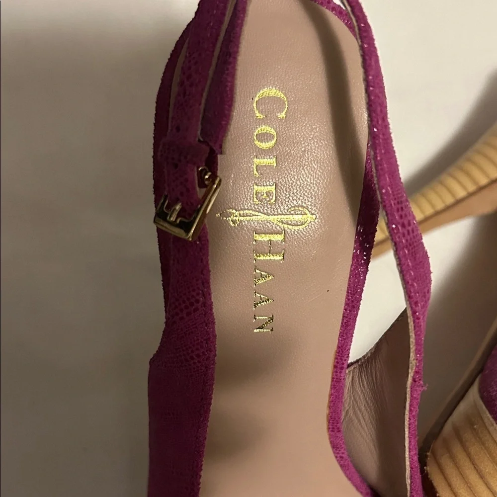 Cole Haan Women's Fuchsia Platform Slingbacks. Size 6